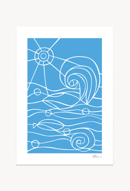 Summer Drift Blue Art Print