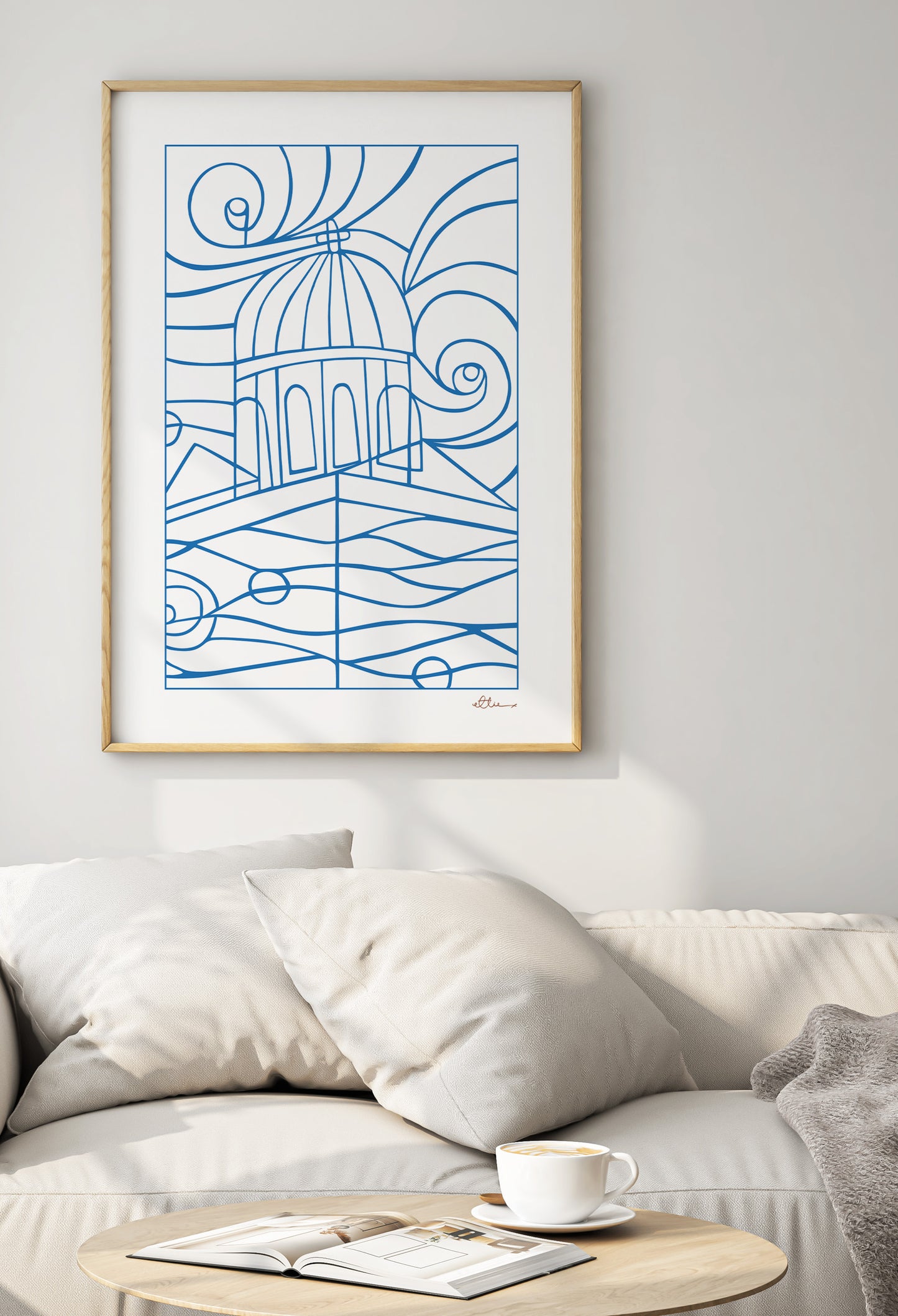 Nisaki Blue / White Art Print