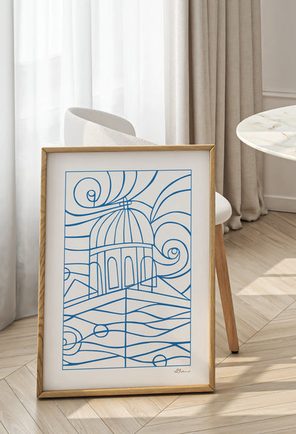 Nisaki Blue / White Art Print