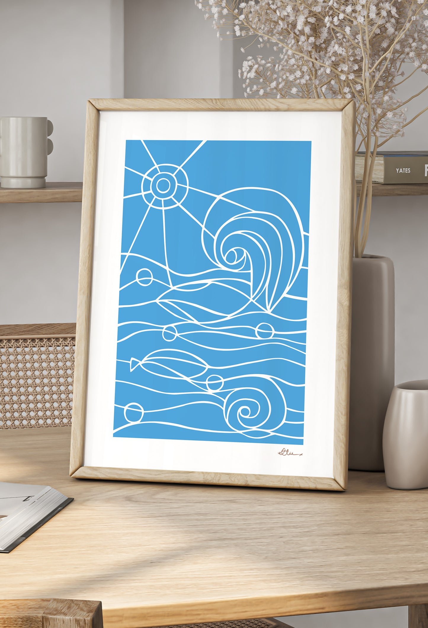 Summer Drift Blue Art Print