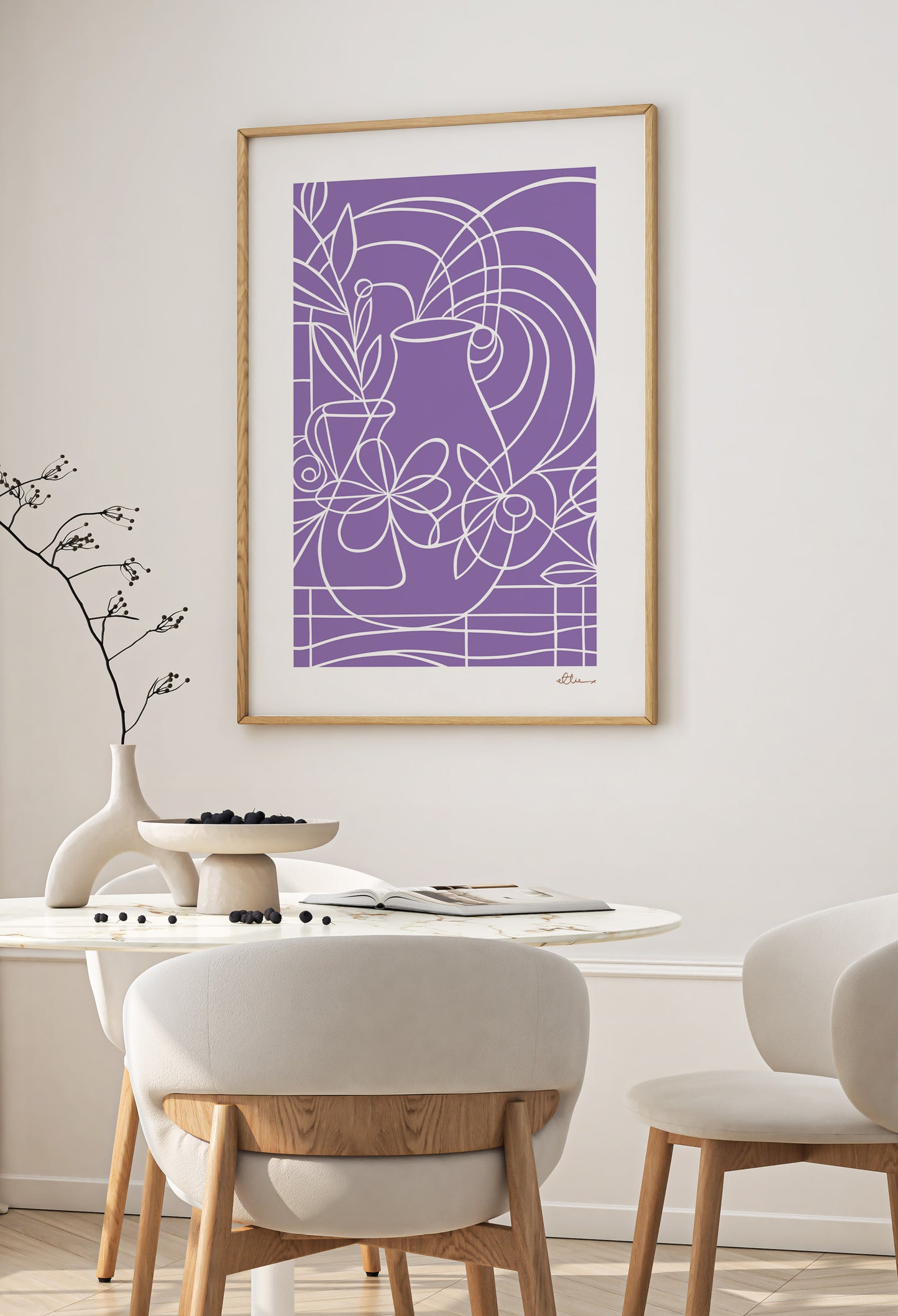 The Vases Purple Art Print