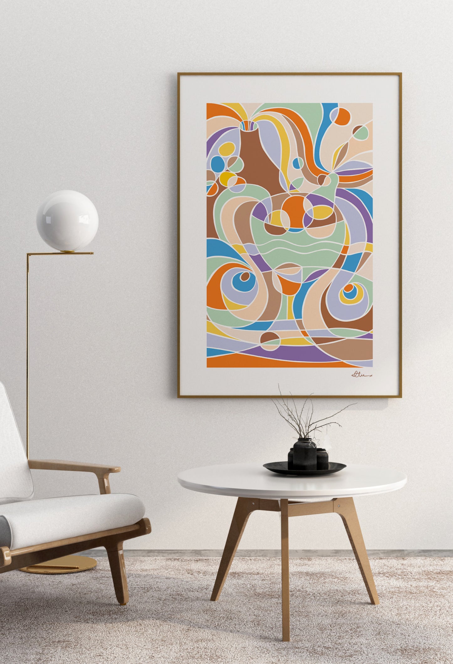 Fruit & Curves Art Print