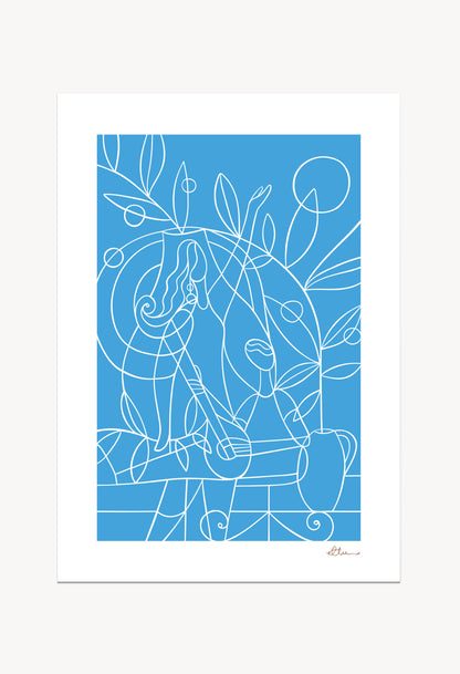 Opa Blue Art Print