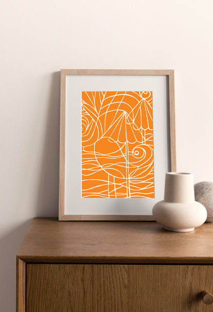Orange Coastal Duck Card