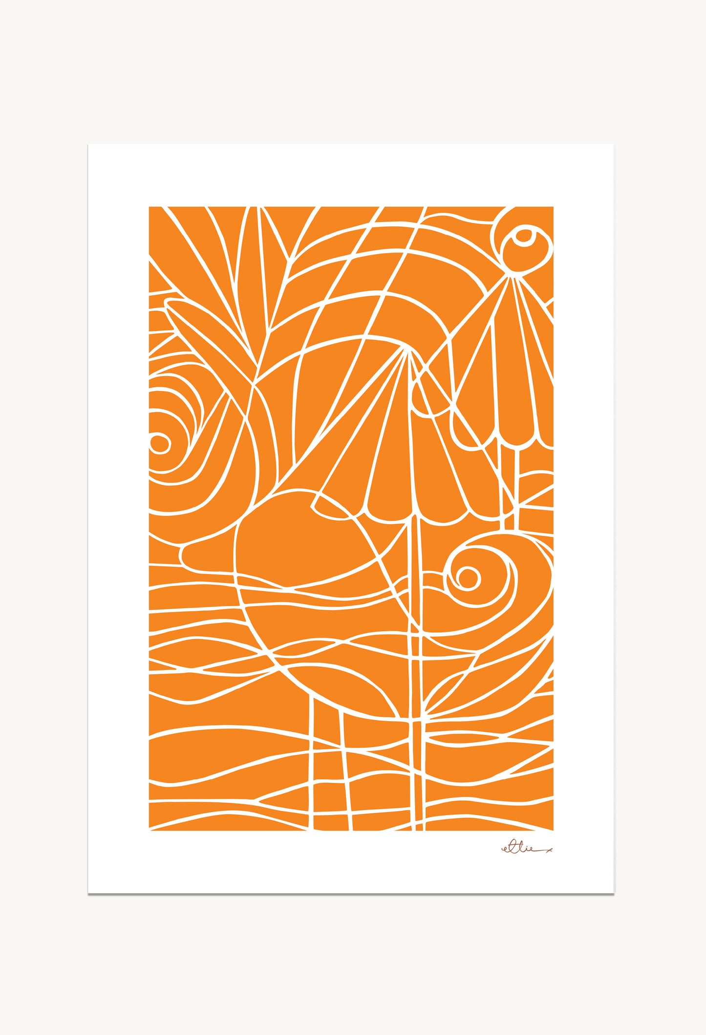 Orange Coastal Duck Art Print