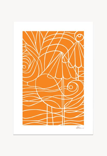 Orange Coastal Duck Art Print