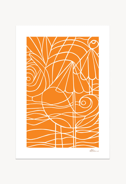 Orange Coastal Duck Art Print