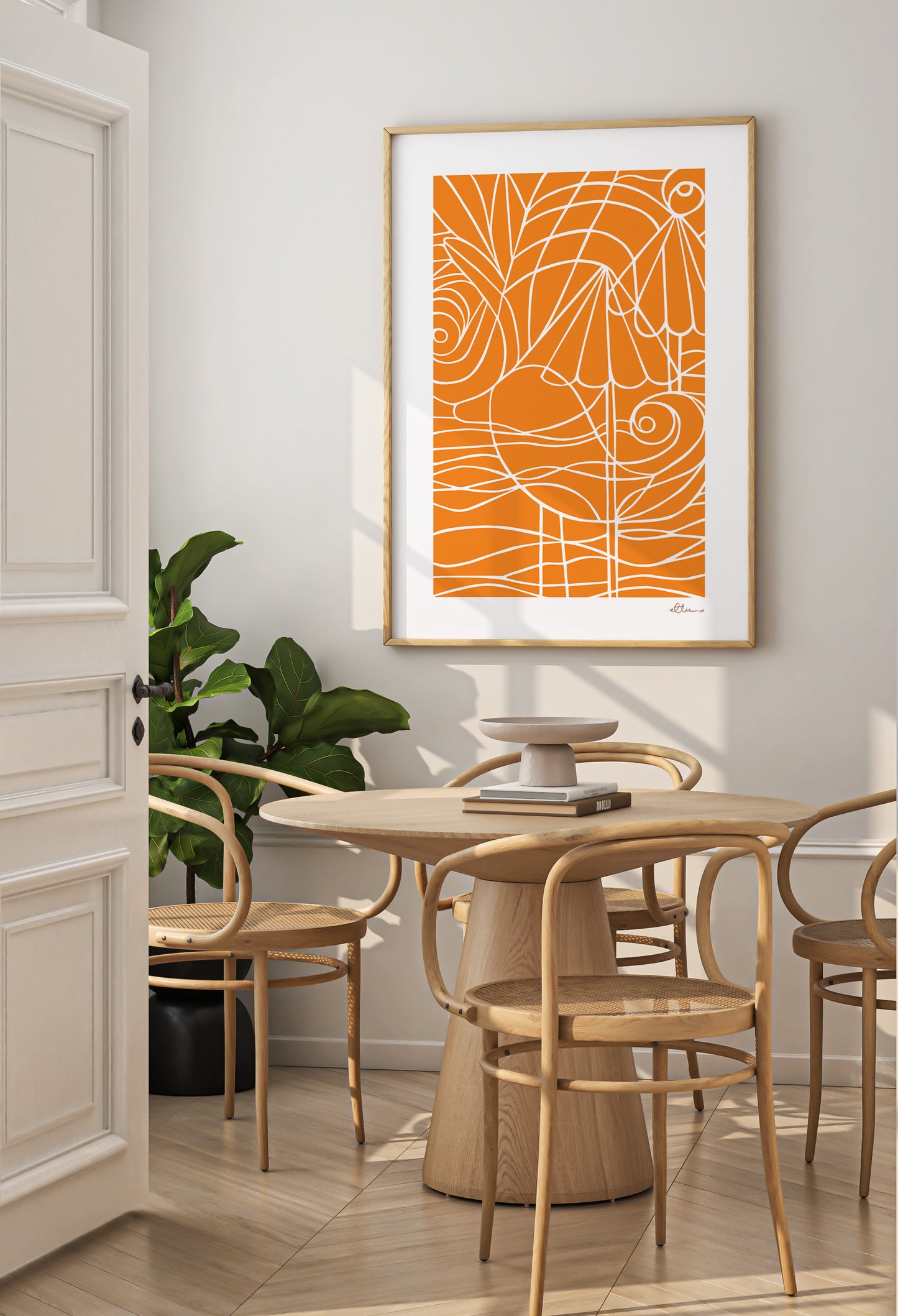 Orange Coastal Duck Art Print